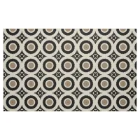 Boho Chic Black & Beige Geometric Pattern Fabric