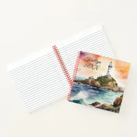 Watercolor Sketch Byron Bay Lighthouse Monogram | Notebook