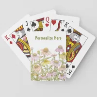 Coneflowers Watercolor Botanical Art Poker Cards