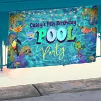 Summer Pool Fun Party I Cool Birthday Banner