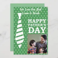 Instagram Photo Tie Green Dots Fathers Day Card