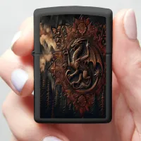 Carved Dragon On Mountain Peak Zippo Lighter