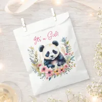 Panda Bear in Flowers Girl's It's a Girl Favor Bag