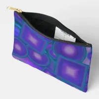 Geometric Harmony in Blues and Purples Accessory Pouch