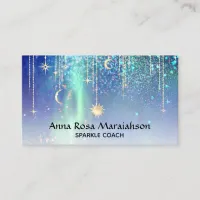 *~* Sun Gold Stars Sparkle Moon Celestial Rainbow Business Card