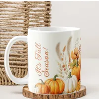 Fall Flowers White Pumpkin Thankgiving Dinner  Coffee Mug