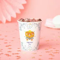 Pumpkin Princess Carriage Wildflowers Birthday Paper Cups