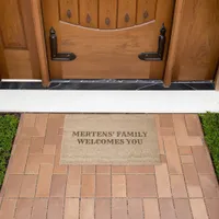 Custom Family Name Welcome Coir Doormat