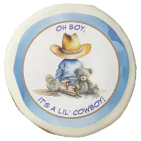 Little Cowboy Themed Baby Shower Sugar Cookie