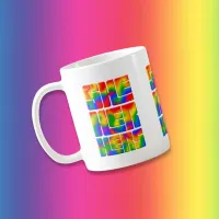 She Her Hers Pronouns Rainbow  Coffee Mug