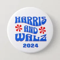 Harris & Walz Retro flowers Button