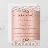 Elegant Rose Gold Typography Wedding Elopement Announcement