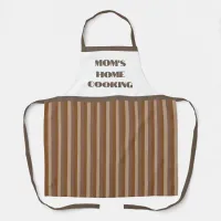 Simple Brown Stripe Mom's Home Cooking Apron