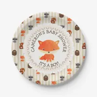 Personalized Baby Shower Plates Woodland Themed