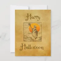 Vintage Halloween Witch Holiday Card