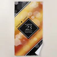 Elegant 23rd Imperial Topaz Wedding Anniversary Beach Towel