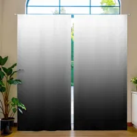 White Grey and Black Gradient Blackout Curtains