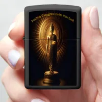 Peaceful Golden Buddha statue, AI art Zippo Lighter