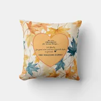 Fall Harvest Orange Foliage Quote Personalized Throw Pillow