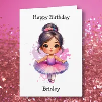 Happiest Birthday Ballerina Coloring Page Girl's Card