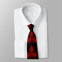 Romantic, Elegant Vintage Red Damask  Neck Tie