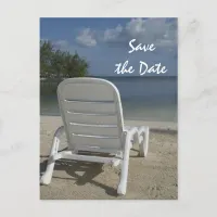 Beach Lounge Chair Wedding Save the Date Announcement Postcard