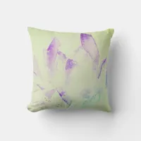 *~* New Age Abstract Modern Watercolor Crystals Throw Pillow