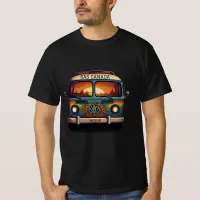 Groovy Hippy Van design Retro Peace and Love  T-Shirt