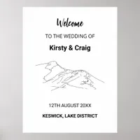 Catbells Lake District Wedding Welcome Poster