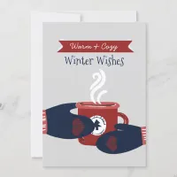 Warmest Wishes Hygge Coffee Christmas Holiday Card