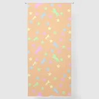 Unicorns and Stars on a Peach Background | Sheer Curtains