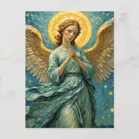 Praying Angel Faux Van Gogh Postcard