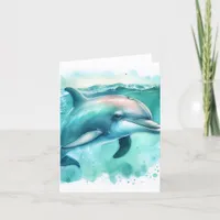 Coastal Under the Sea Dolphin Thank You Card