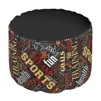 Fitness Word Cloud Red/White ID284 Pouf