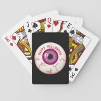 Horror Bloodshot Eyeball Happy Halloween Poker Cards