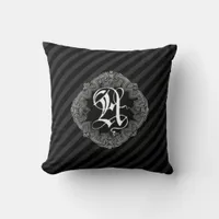 Elegant Goth Initial A Throw Pillow