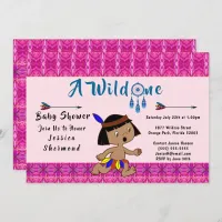 A Wild One Baby Shower Tribal Arrows Abstract Pink Invitation