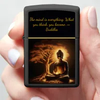 Buddha meditating under a tree  zippo lighter