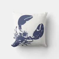 Blue Lobster Nautical Themed Graphic Print Throw Pillow