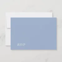 Dusty Blue Modern Minimalist Wedding RSVP Card