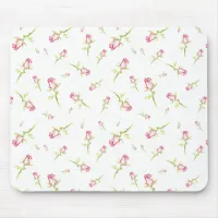 Watercolor Pink Red Roses Hand Painted Mouse Pad