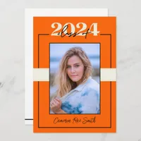 Class of 2024 Orange & Black Graduation Party Invitation