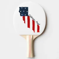 California Proud USA Bold Watercolor American Flag Ping Pong Paddle