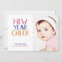 CUSTOMIZABLE New Year Cheer Bright Colors Holiday Card