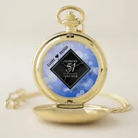 Elegant 51st Sapphire Wedding Anniversary Pocket Watch