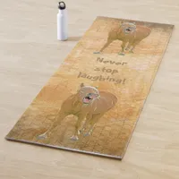 Never stop laughing! Funny horse painting Yoga Mat