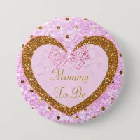 Pink and Gold Mama to Be Baby Shower Button
