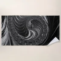 Cool Fractal Metallic Nautilus Golden Ratio Beach Towel