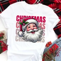 Vintage Santa Claus Christmas Typography  Tri-Blend Shirt