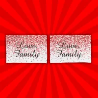 Red Glitter, Black Text | Pillow Case